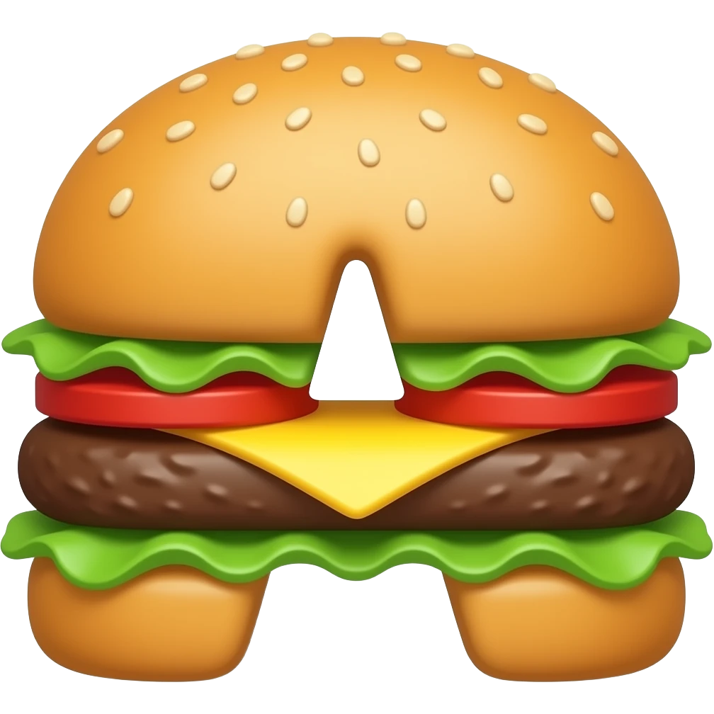 Letter A shape like burger emoji