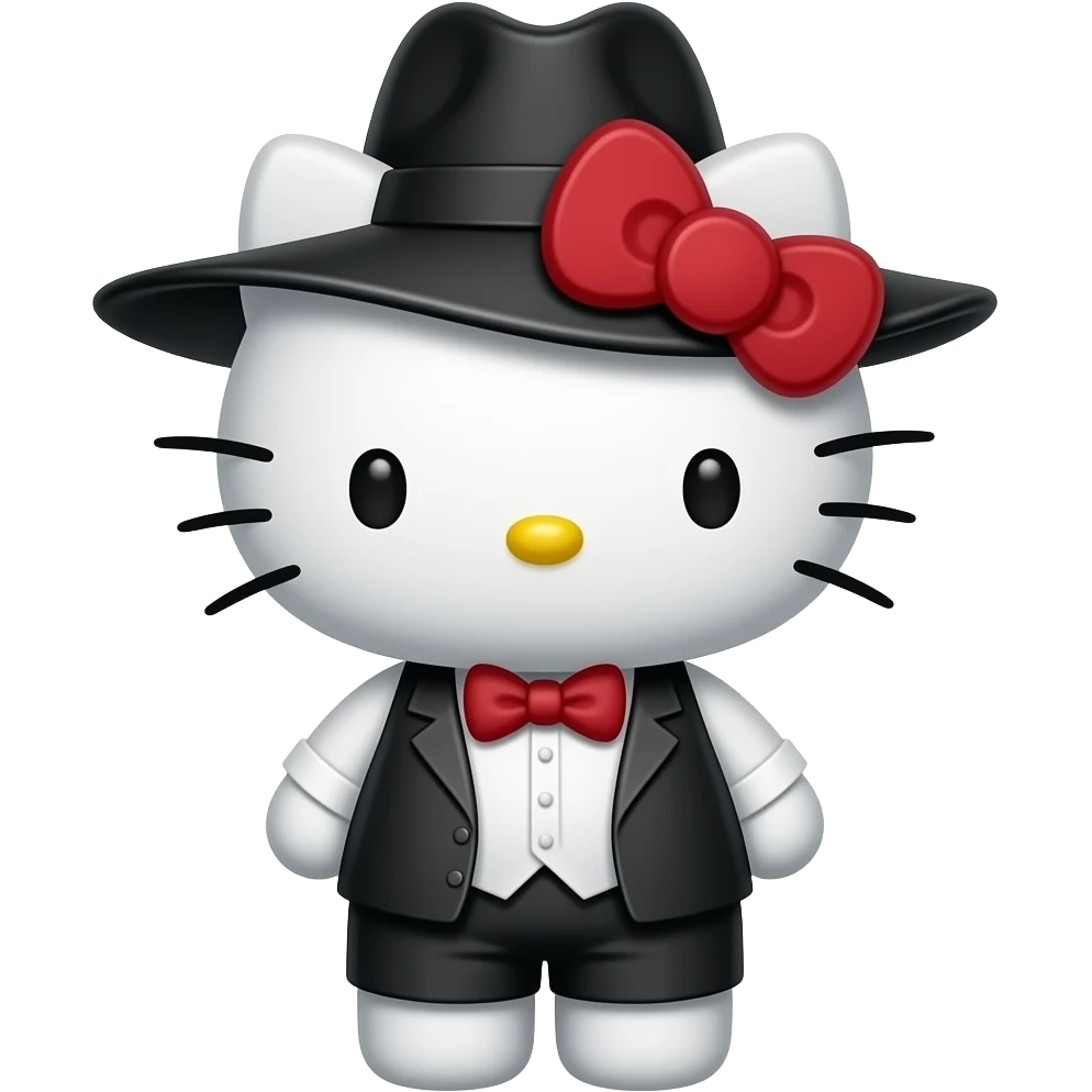 hello kitty disfrazado de Pedro Páramo emoji