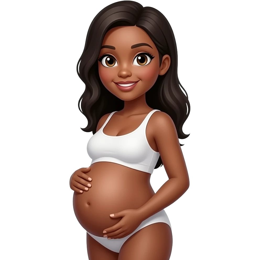 Nude Black pregnant woman emoji