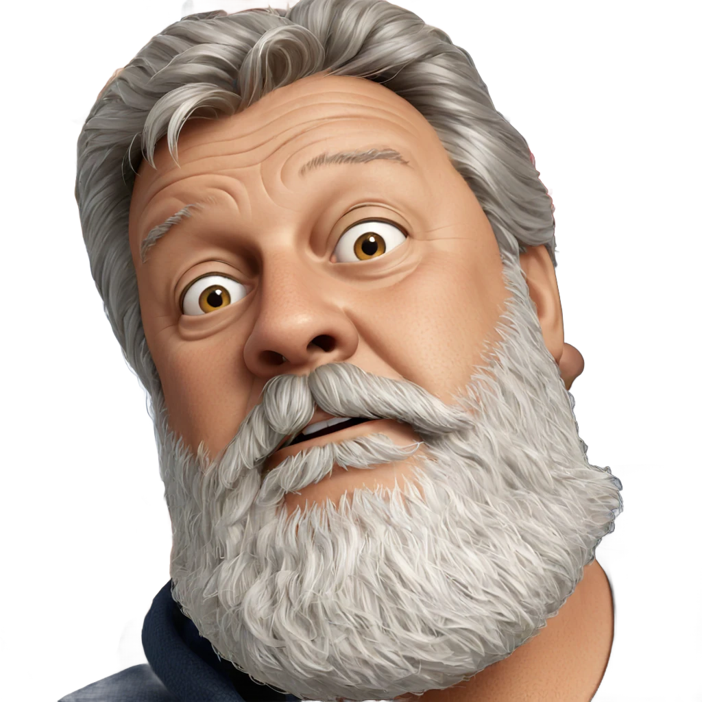 old man with beard portrait emoji