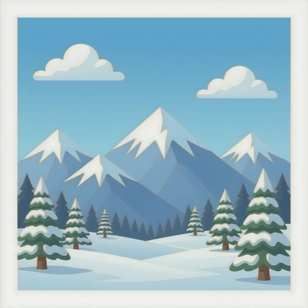 Snow-covered mountains emoji emoji