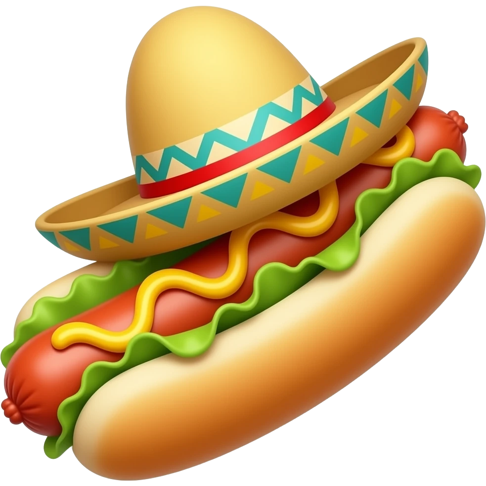 Hotdog wearing sombrero emoji