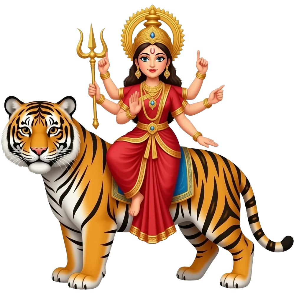 Maa Durga on tiger emoji