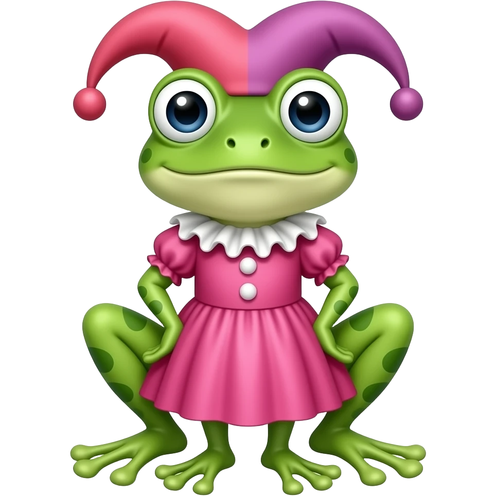 Jester Frog pink dresss emoji