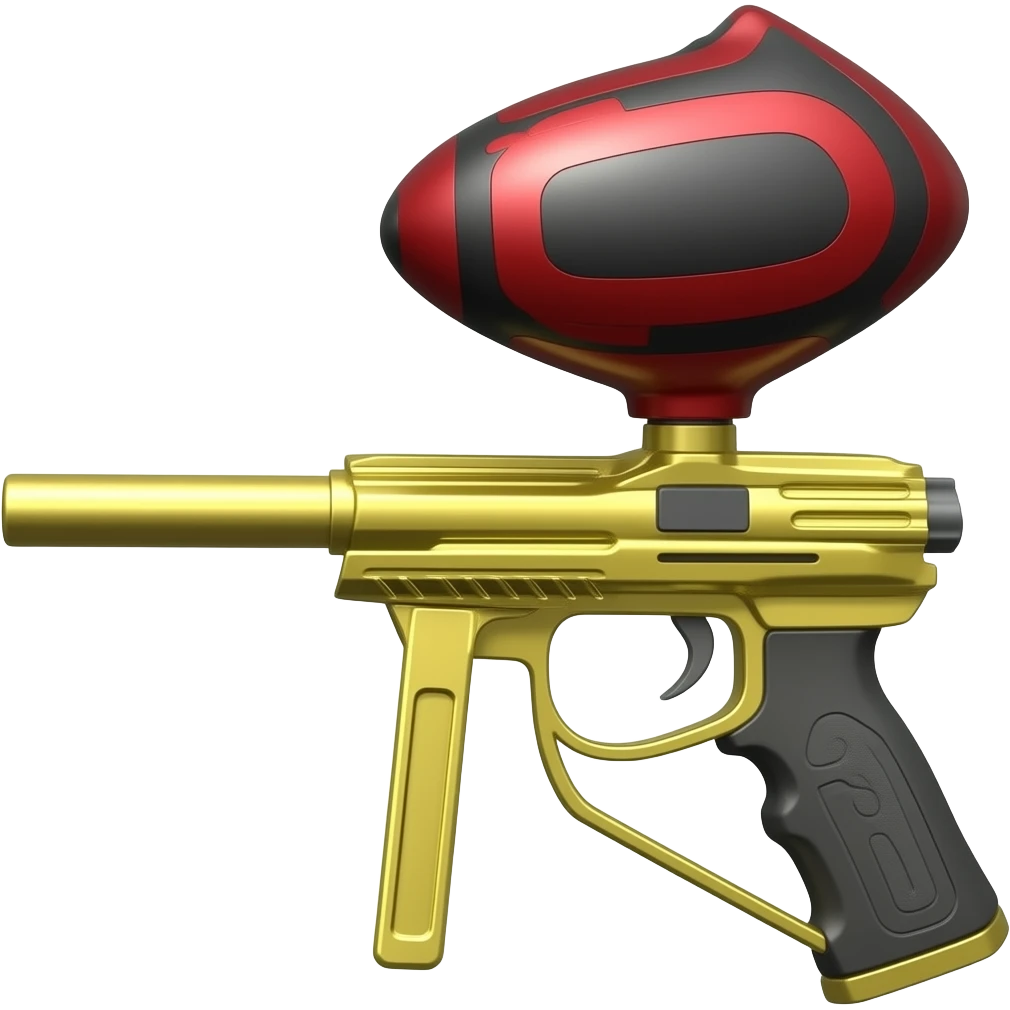 Yellow and red paint ball emoji