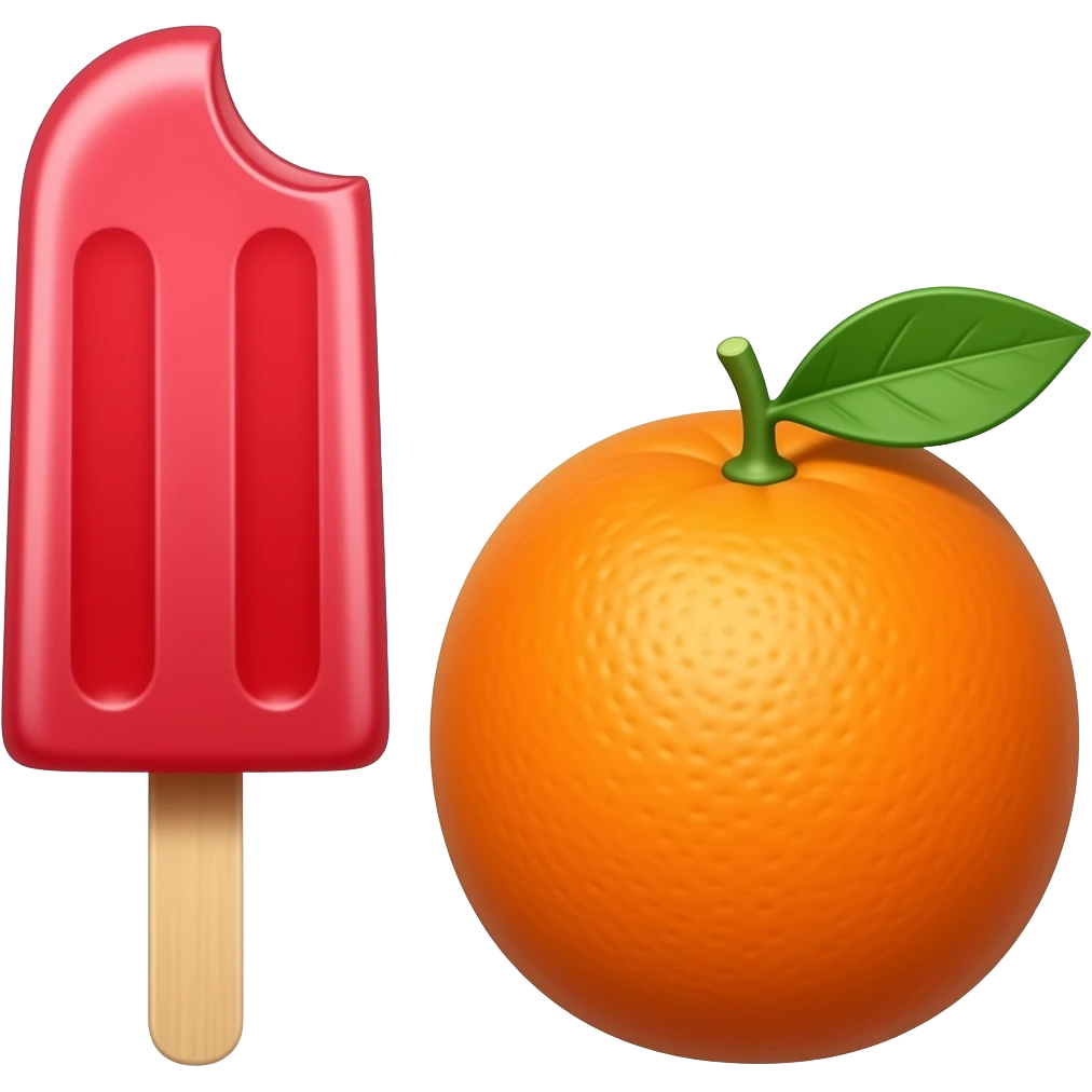 popsicle and orange emoji