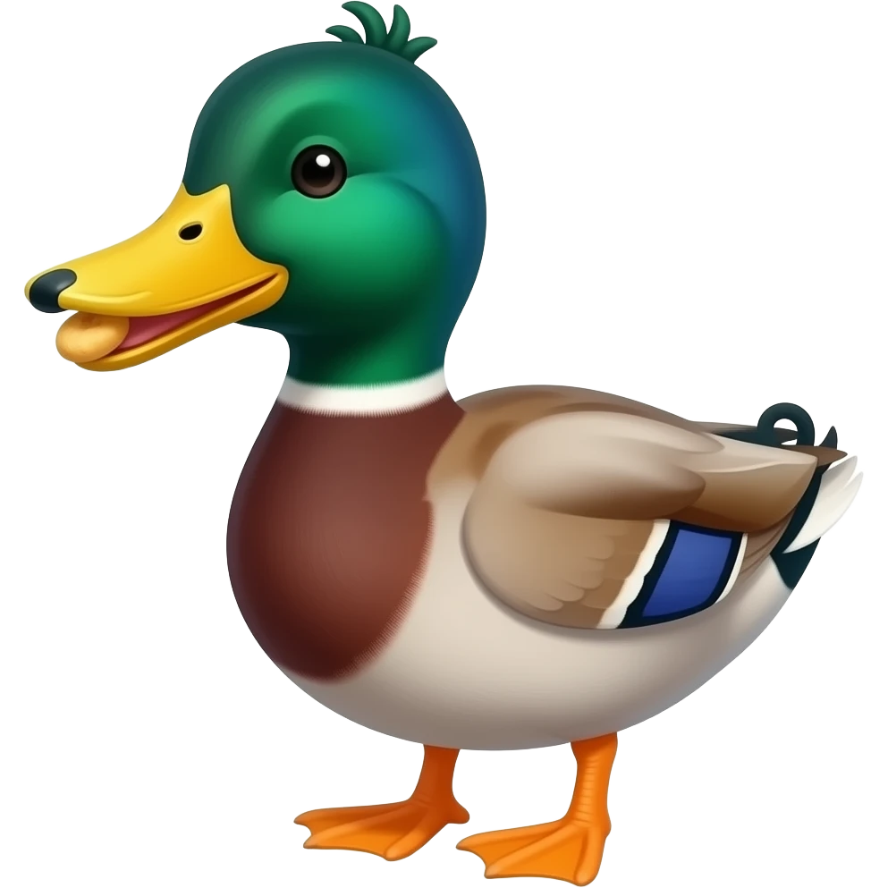 Duck eating snacks emoji