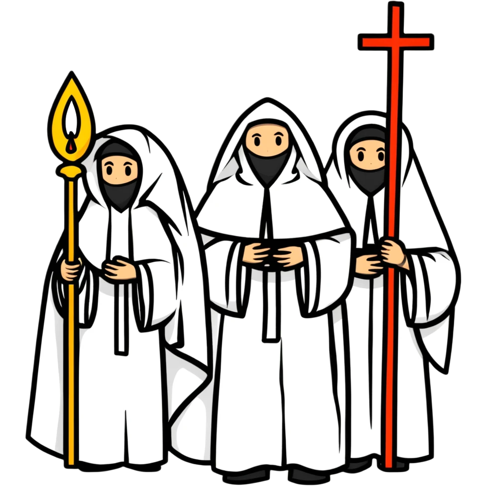 Spanish Holy Week procession with hooded nazarenos emoji