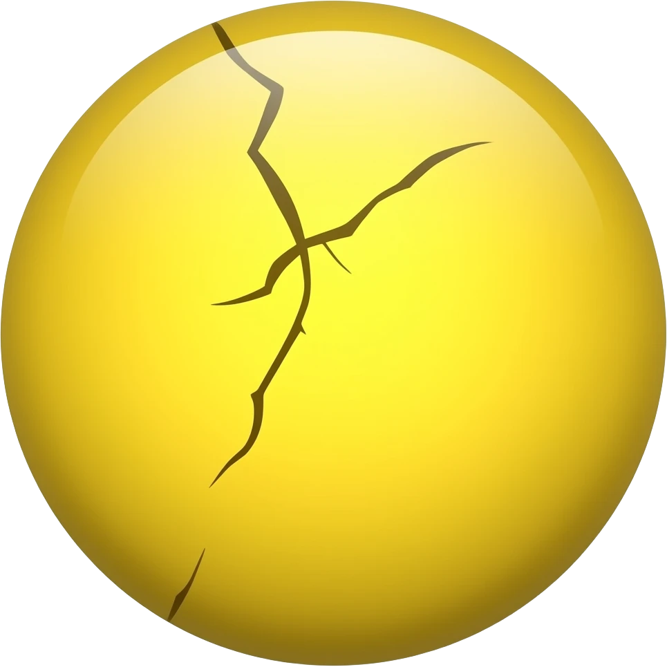 Yellow circle cracked emoji