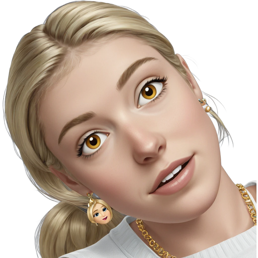 blonde girl portrait with jewelry emoji