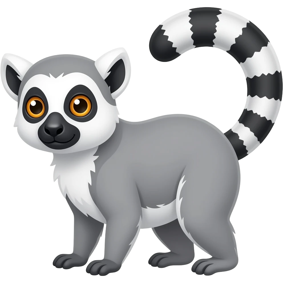 Cartoon 2d lemur on fours emoji