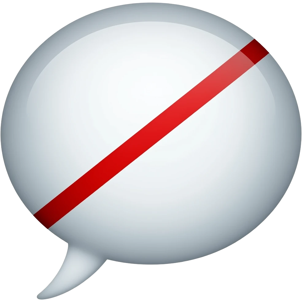 speech bubble with one red line obliquely through it emoji