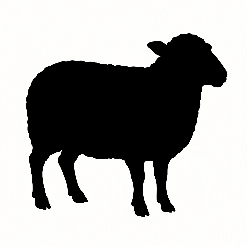 Sheep black silhouette white background emoji