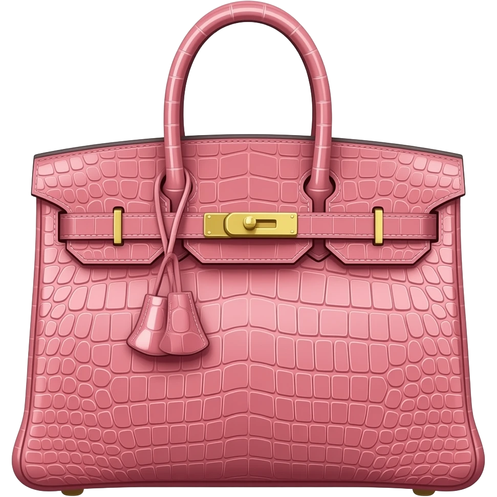 pink croc hermes birkin bag gold hardare emoji