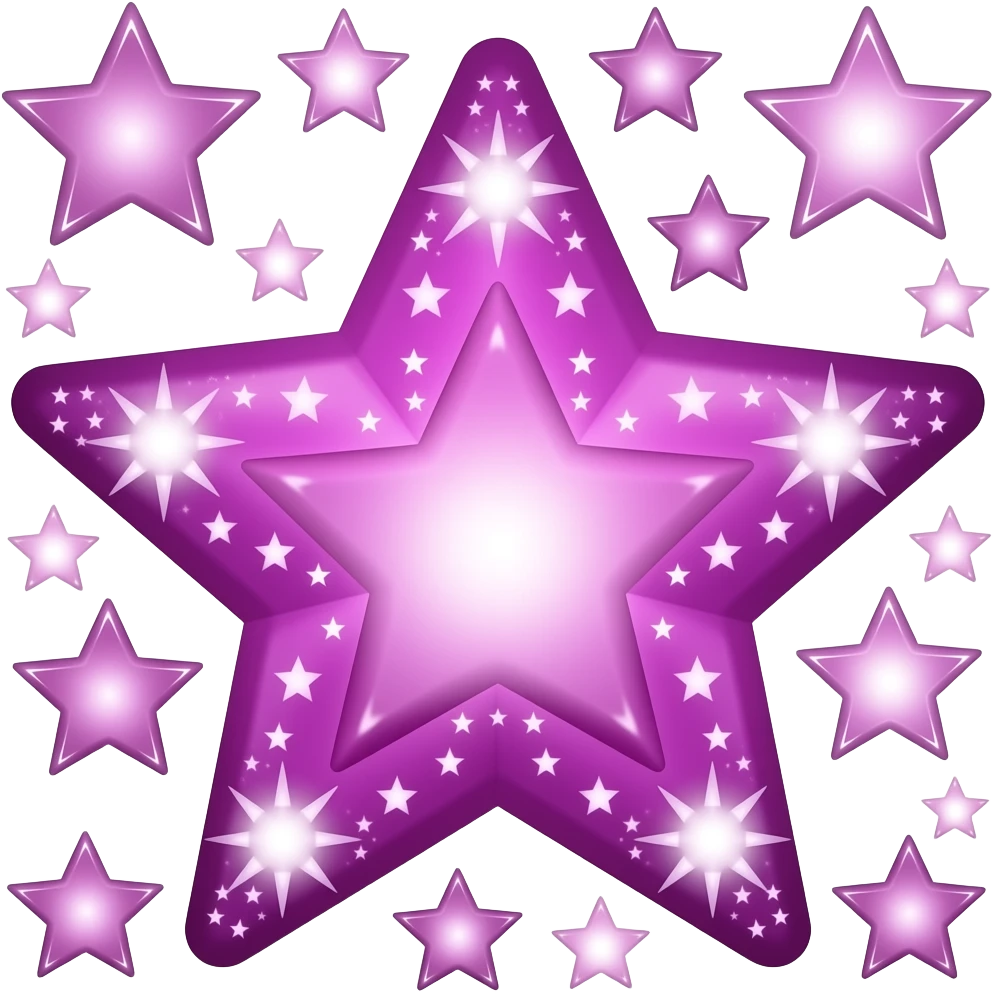 ✨many sparkling stars magenta emoji