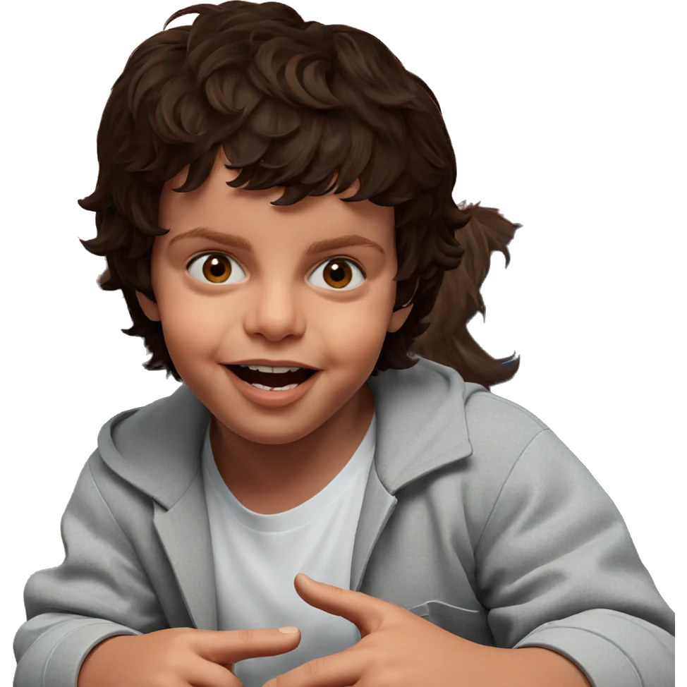 male portrait with brown hair emoji