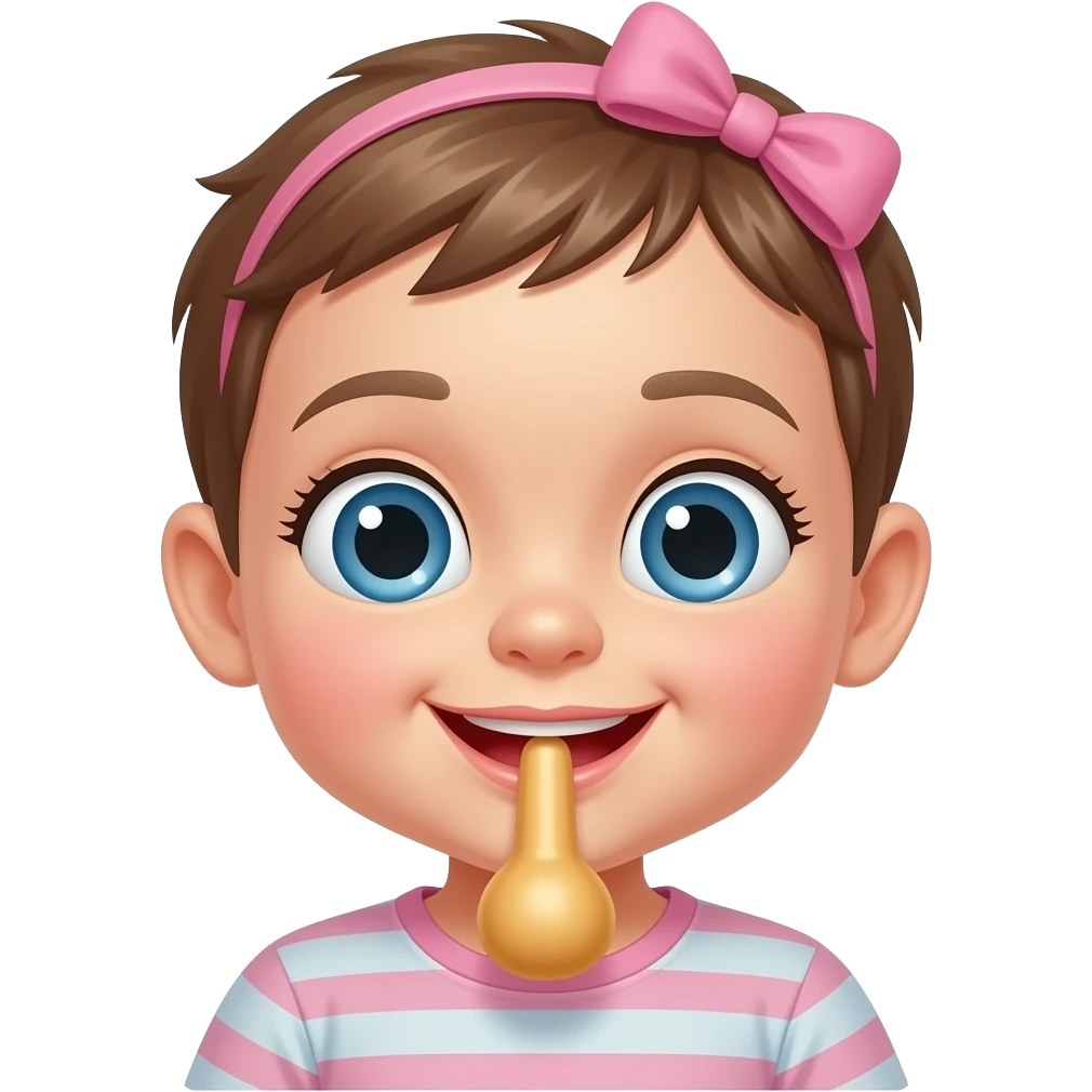 happy baby girl with anal plug on emoji