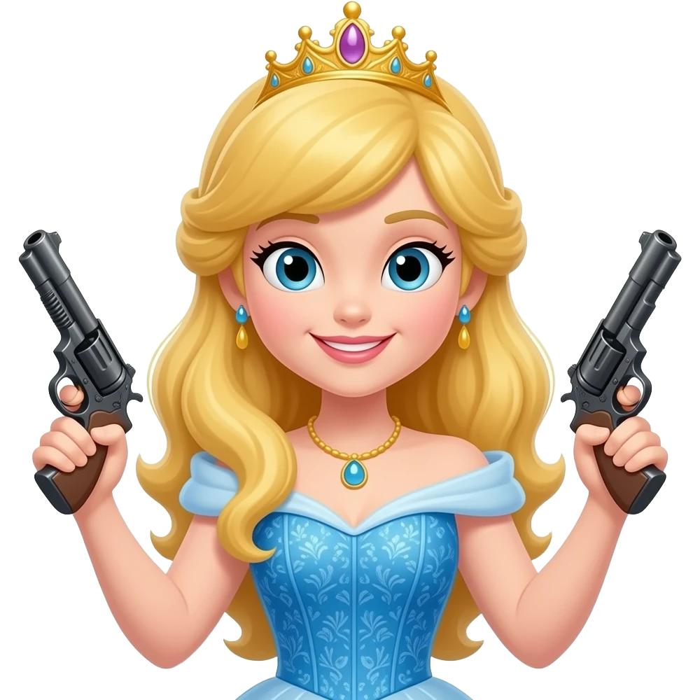 Disney Princess with guns emoji