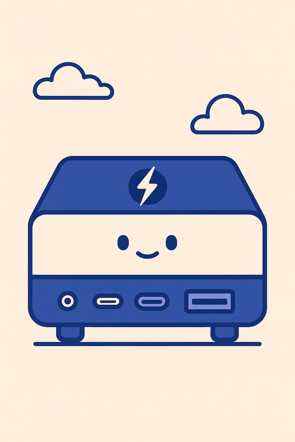 modern tech device thunderbolt dock with clean design emoji