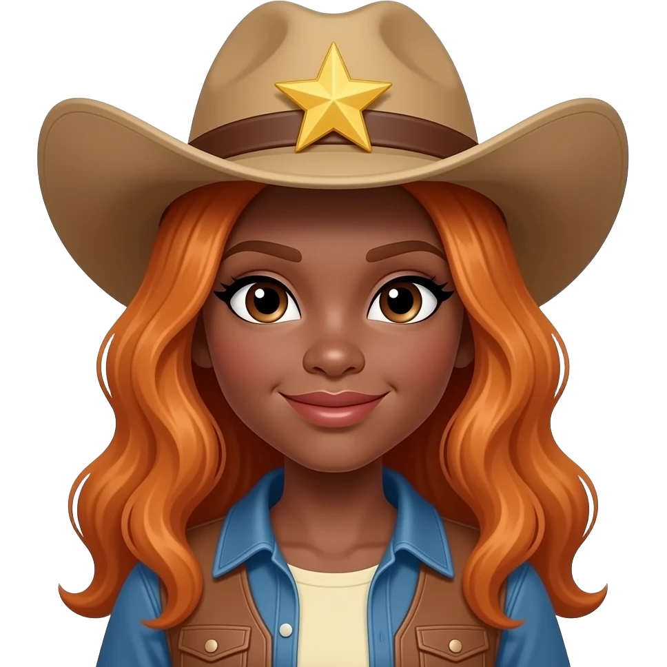 black girl ginger cowgirl starfire look alike emoji