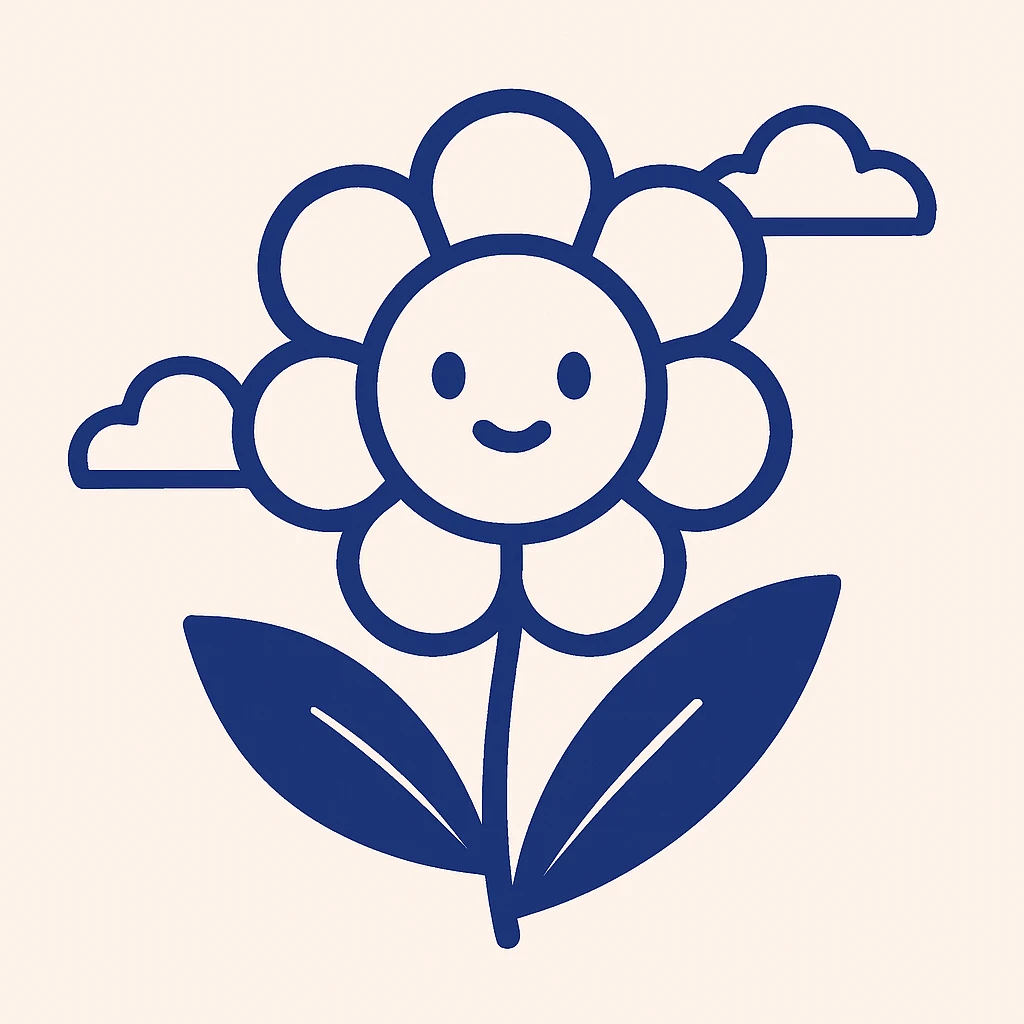 a single flower, simple and elegant, modern flat style emoji