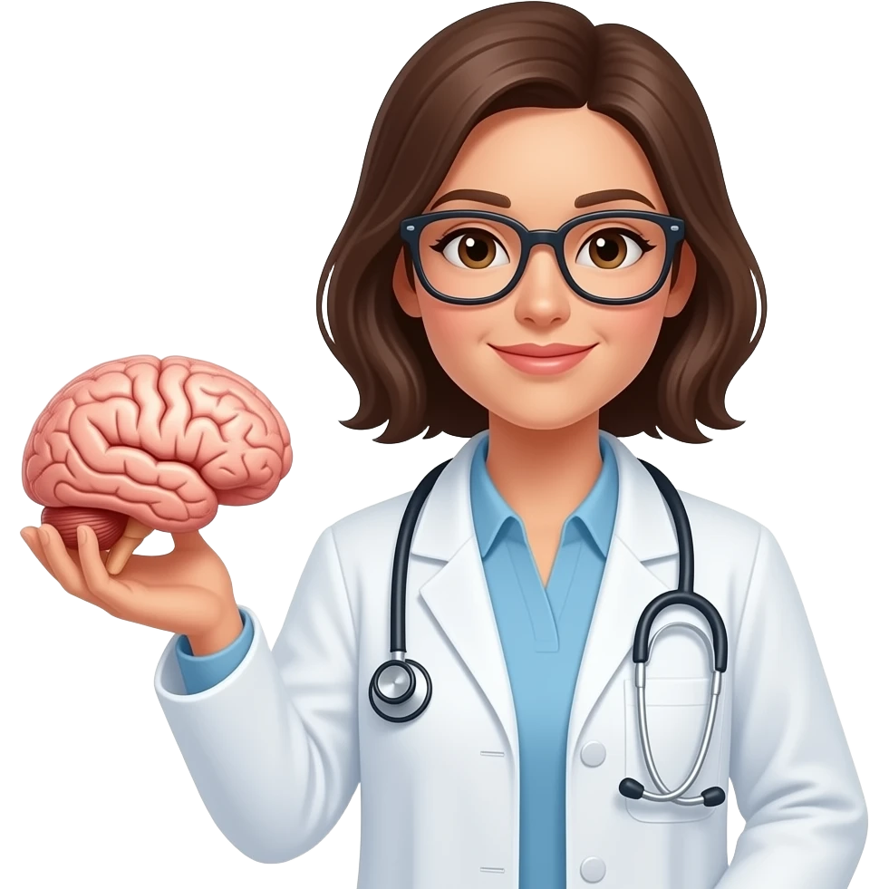 necesito una imagen que represente una mujer neurologica emoji