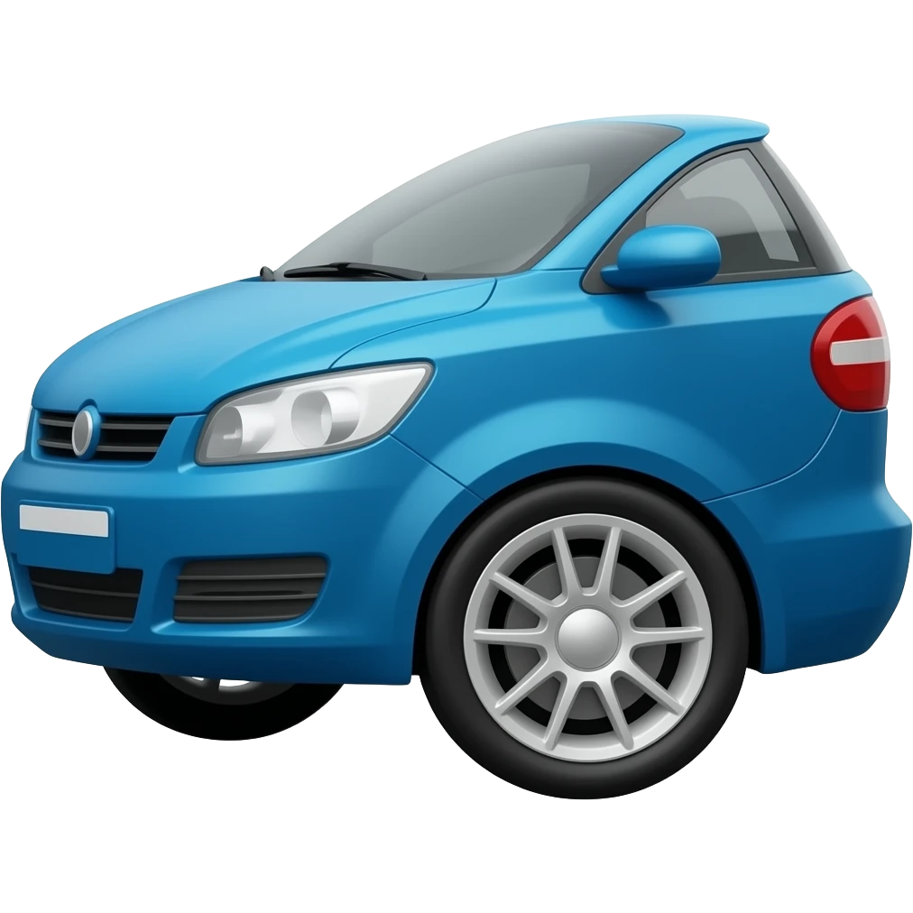 vibrant blue color car side view emoji