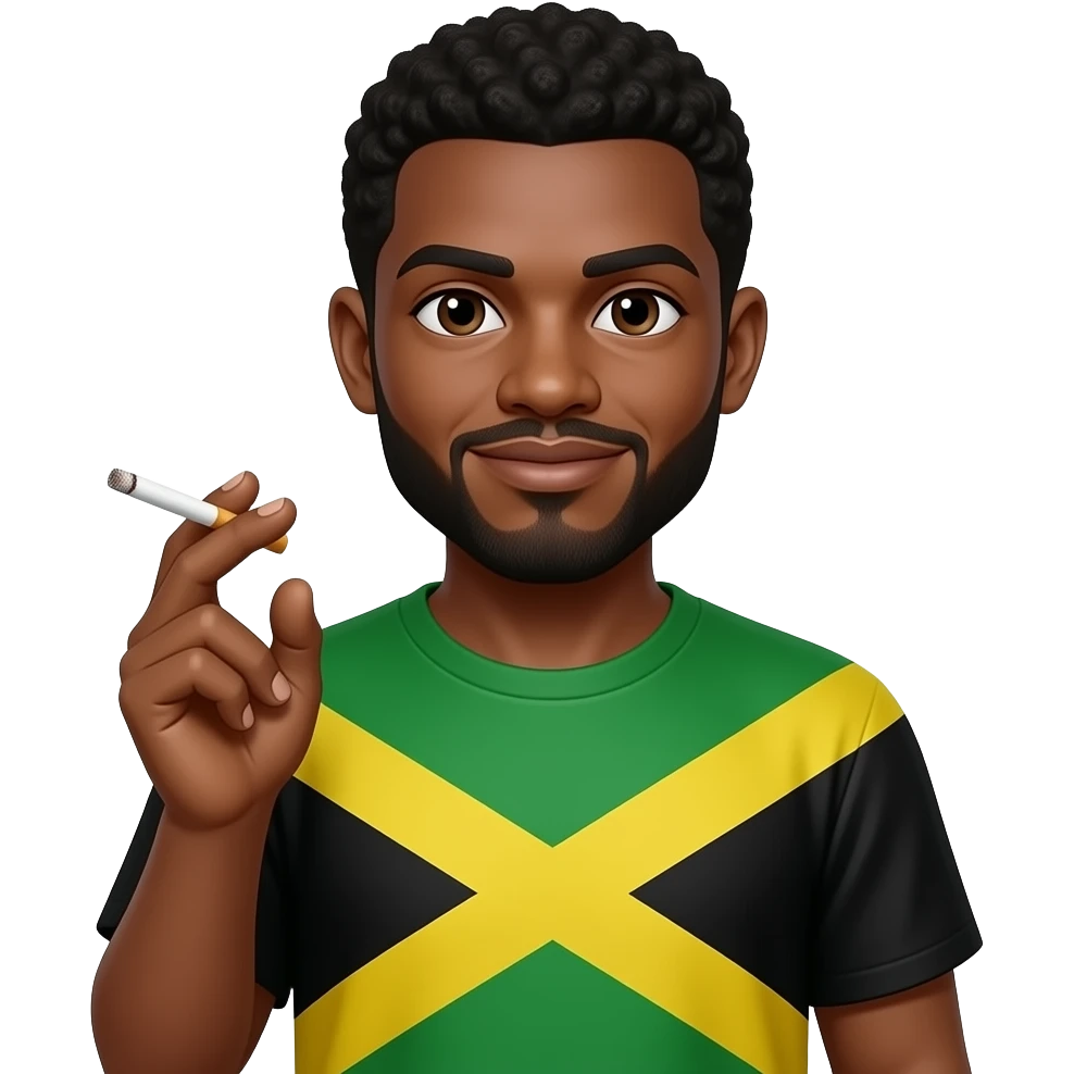 a ciggaret being inheld by a jamaican man emoji