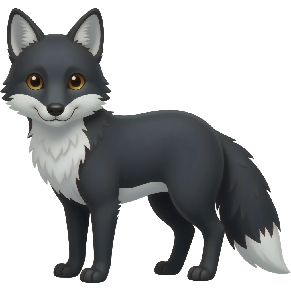 a black fox emoji