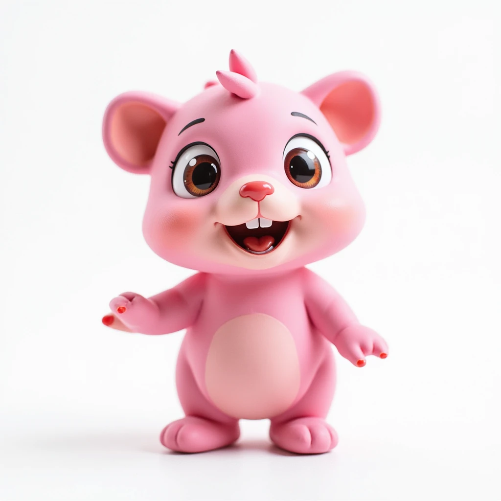 photorealistic pink animal on white background emoji