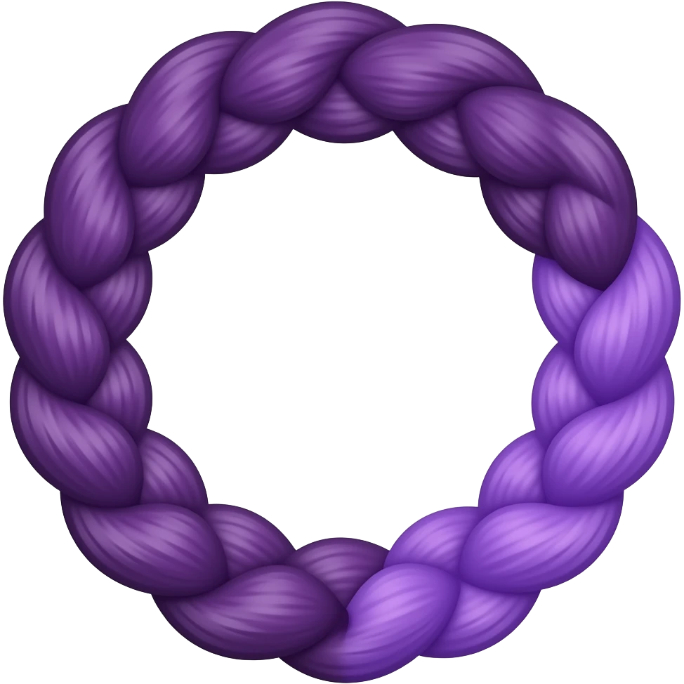 Haz una trenza morada. Pero solo la trenza y que una parte de la trenza sea de color lila pero que no tengo una persona solo la trenza emoji