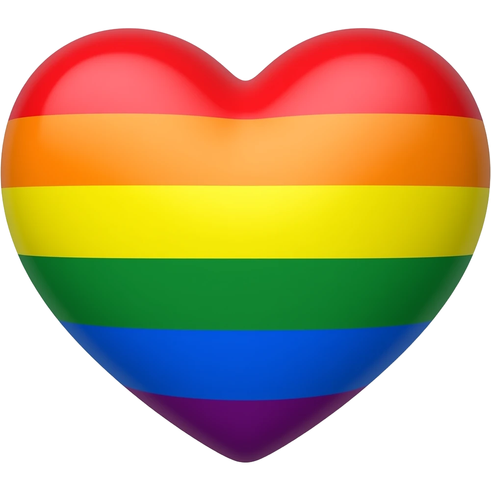 LGBT flag heart 3D emoji