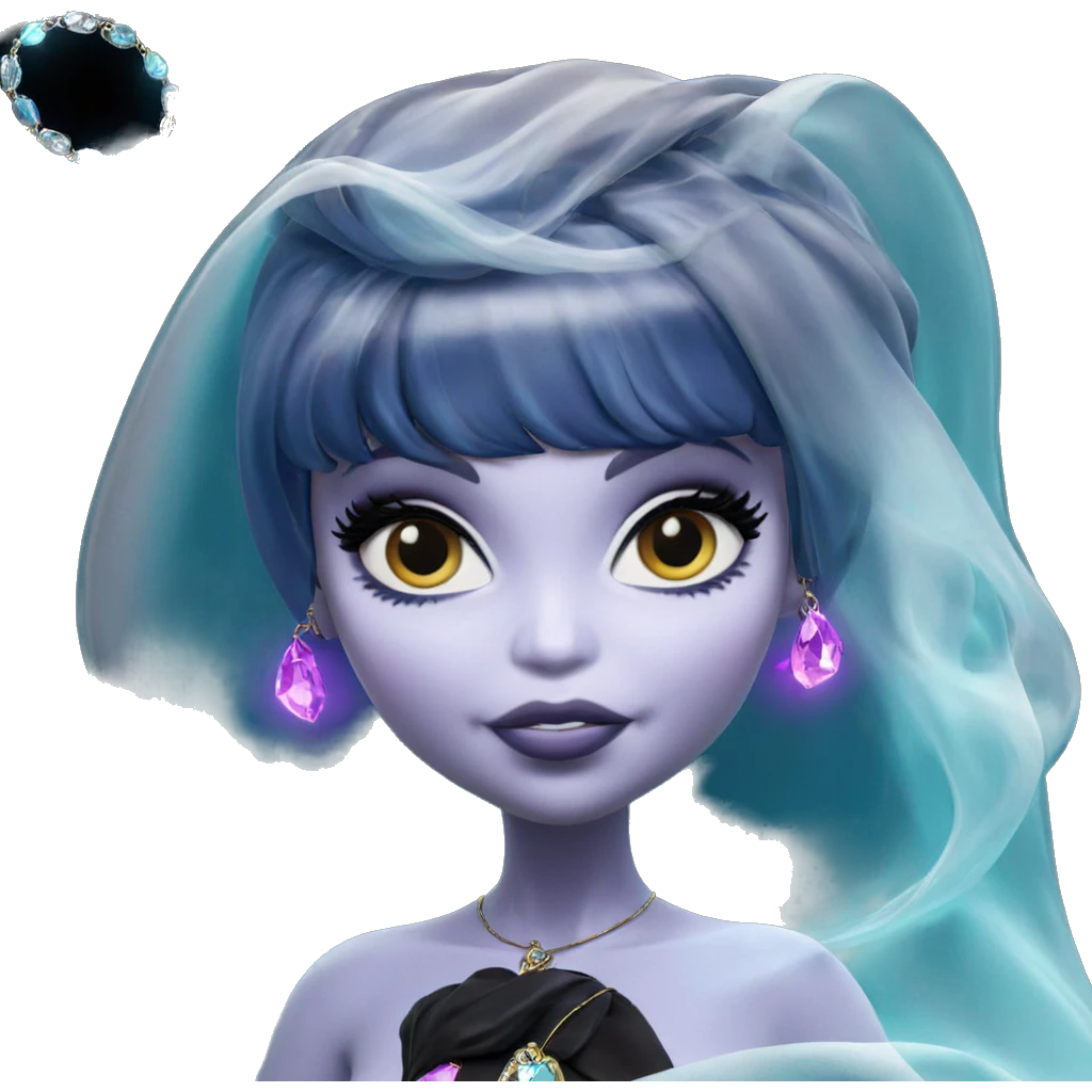 mystical girl with jewelry veil emoji