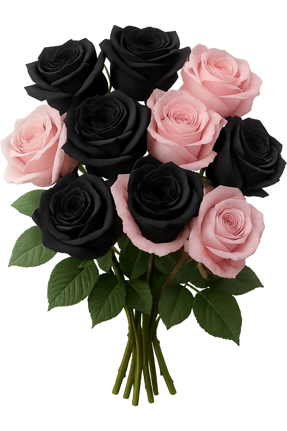 bouquet of black and pink roses , remove background emoji
