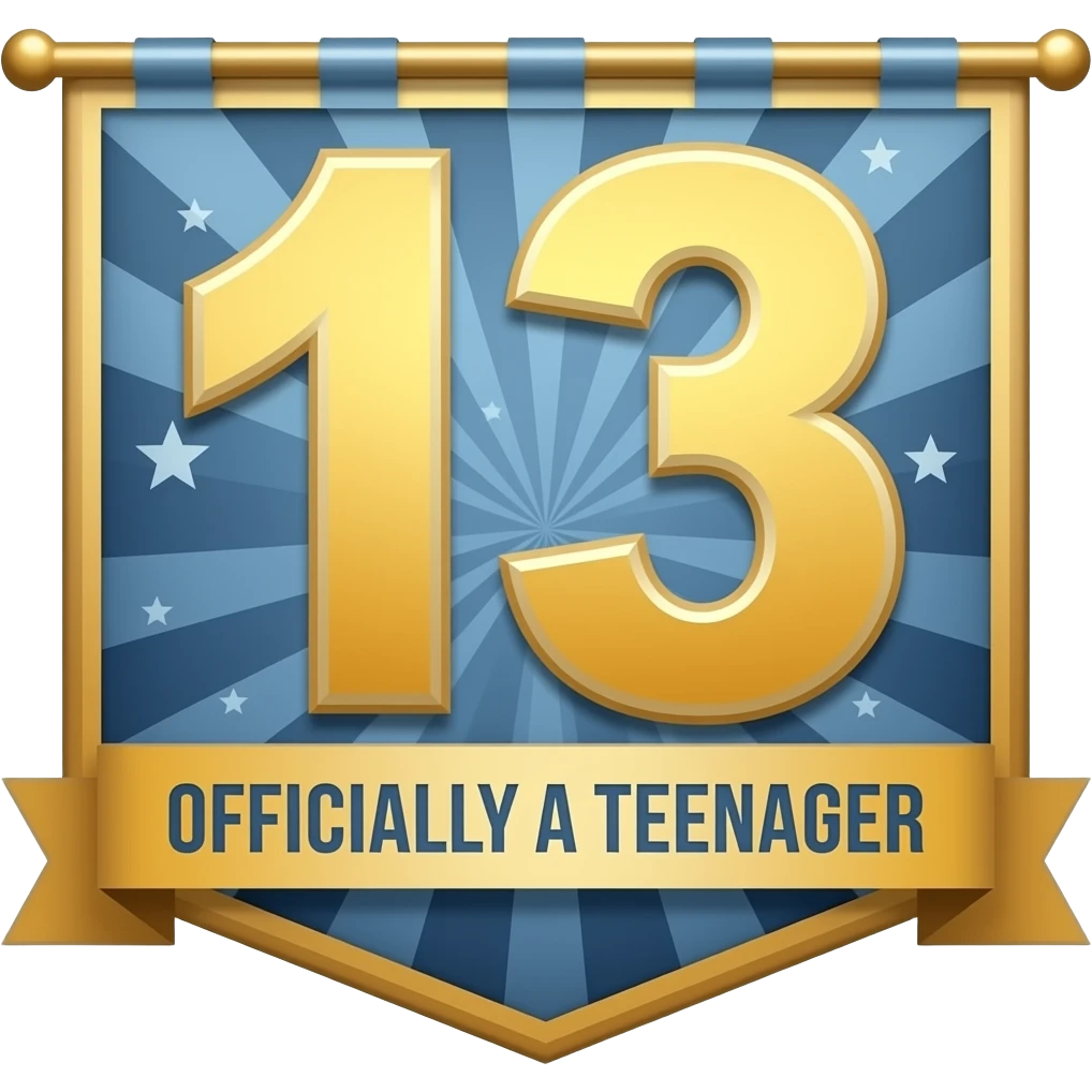 13 OFFICALLY A TEENAGER BANNER emoji