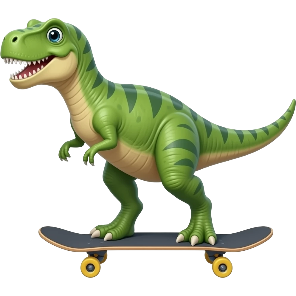 Dinosaur on a skateboard emoji