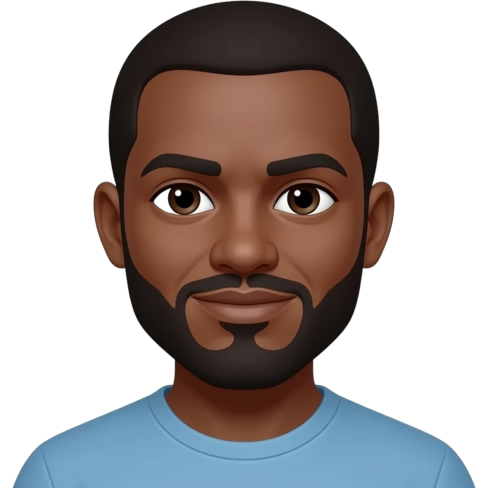 Dark skin man goatee emoji