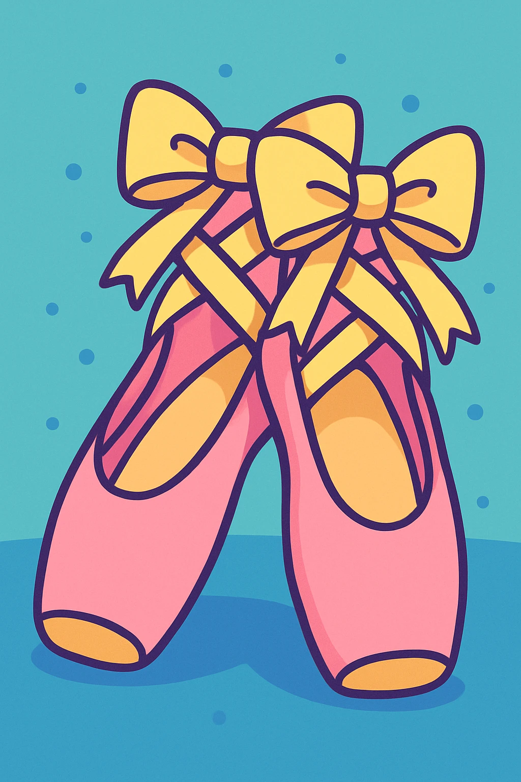 pointe shoes, cartoon style, pastel colors, cute emoji
