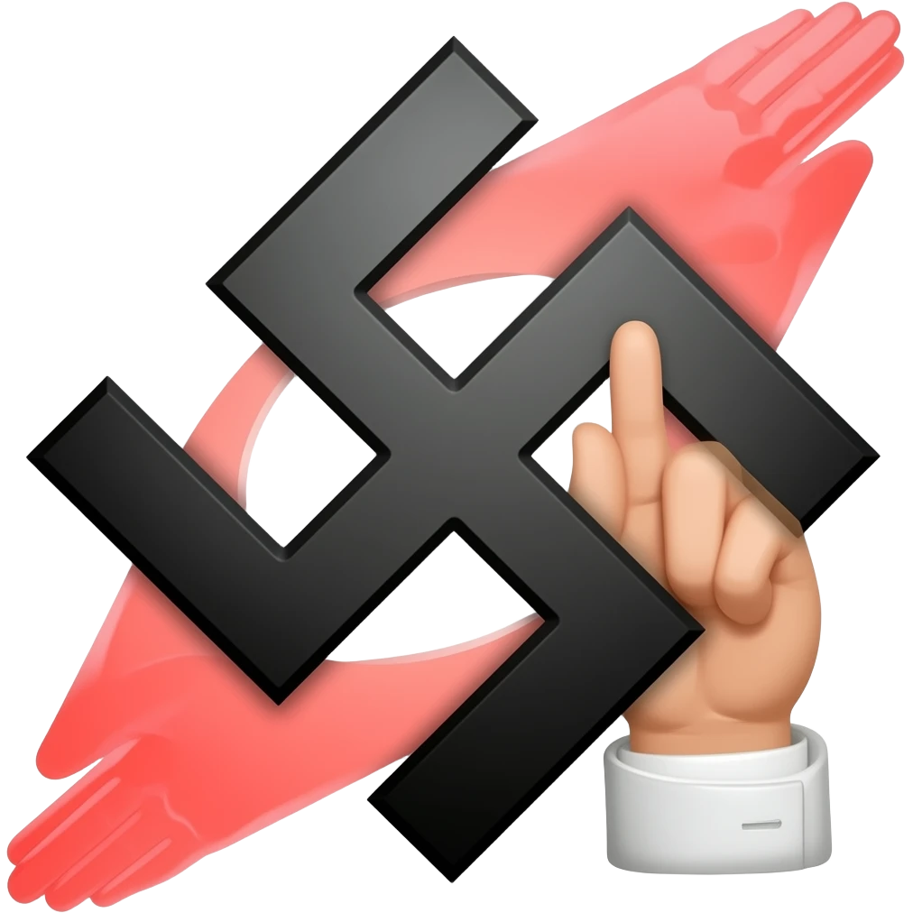 sieg heil salute swaztika diagonal left side emoji