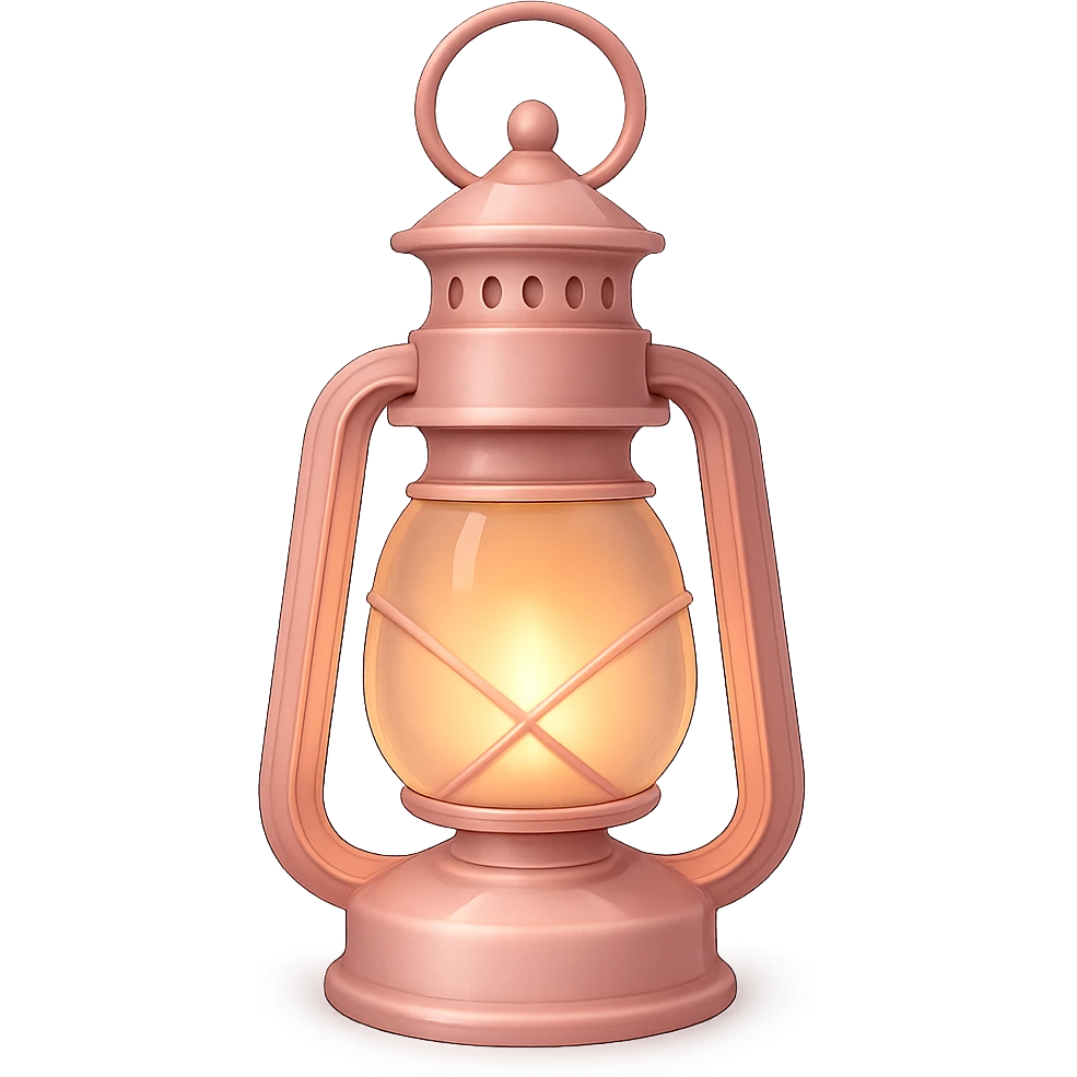 pink lantern with a warm glow, stylish emoji
