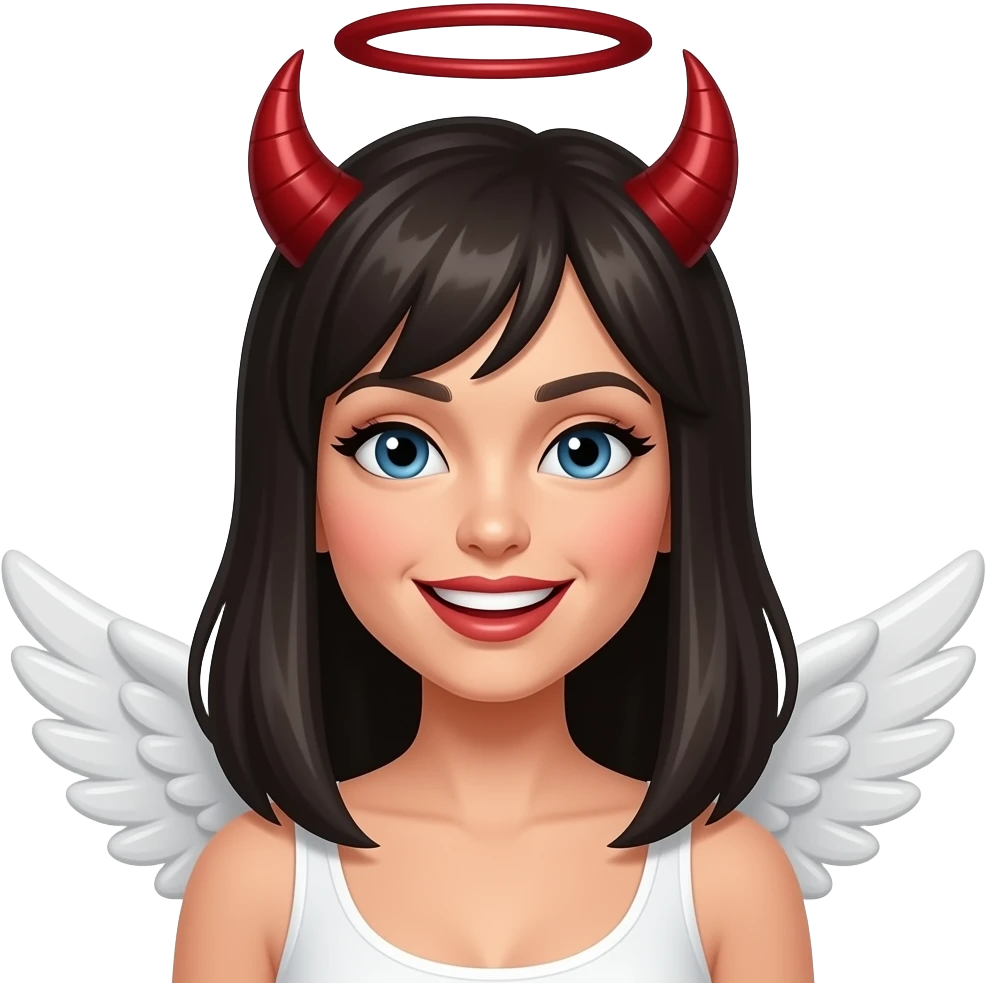 Female devilish angel smiley emoji