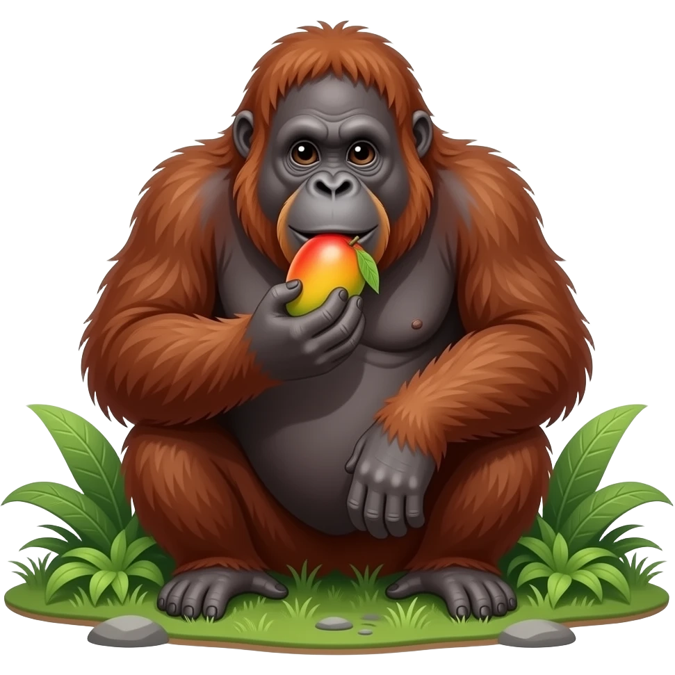 Orangutan eat mango emoji