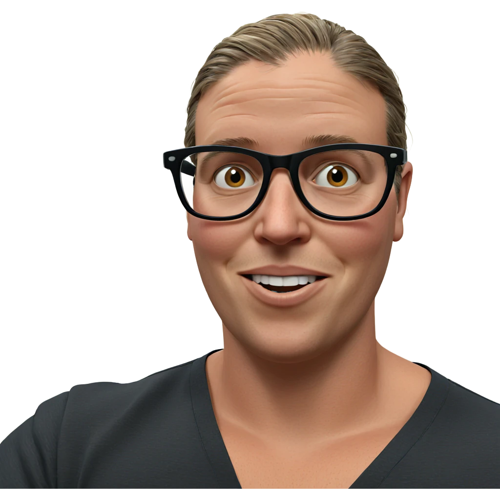 male portrait with glasses emoji