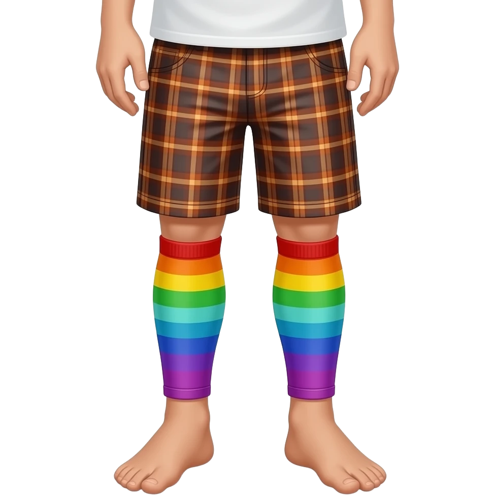 boys whole legs in rainbow leggings emoji
