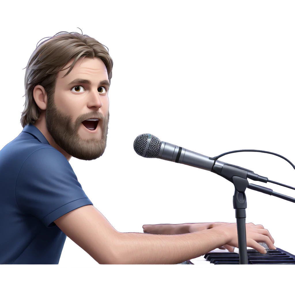 male singer with microphone emoji