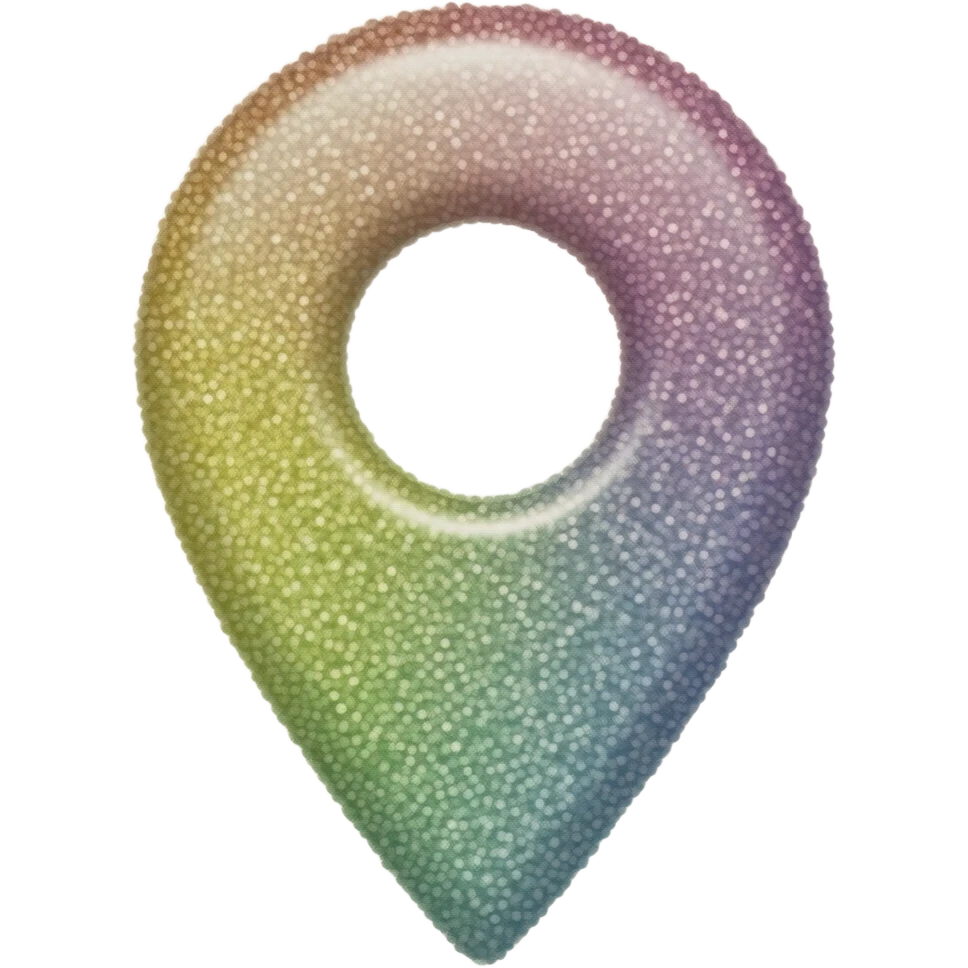 bright multi coloured sparkly location pointer emoji