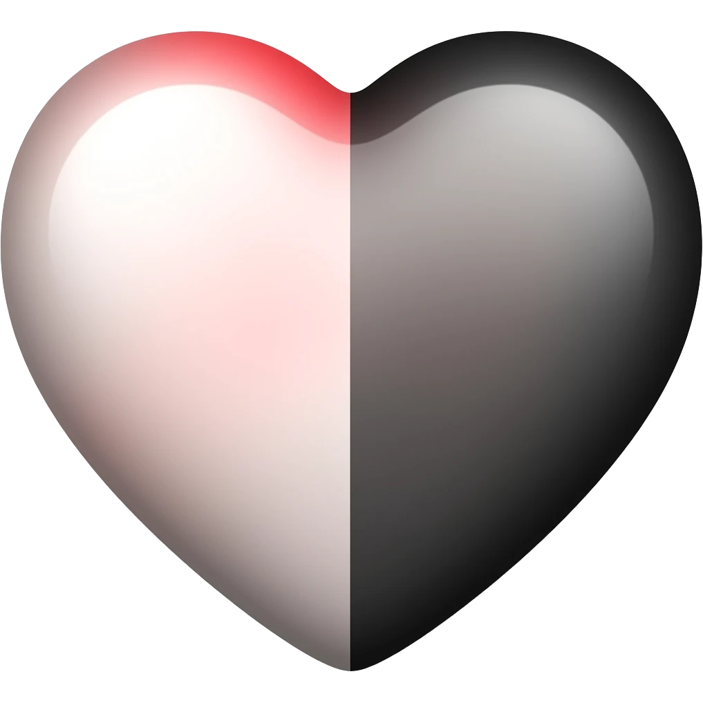 Combination of white red and black heart emoji