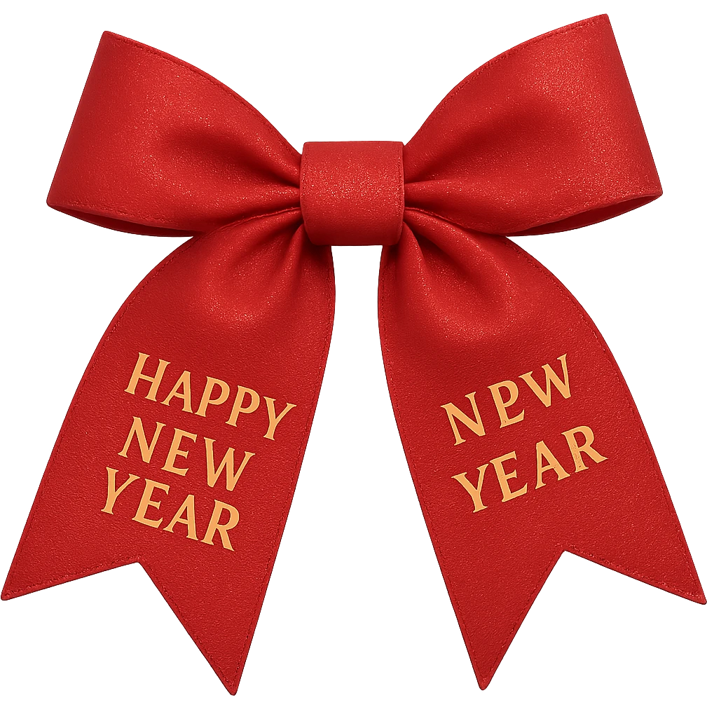 New year bow, remove background emoji