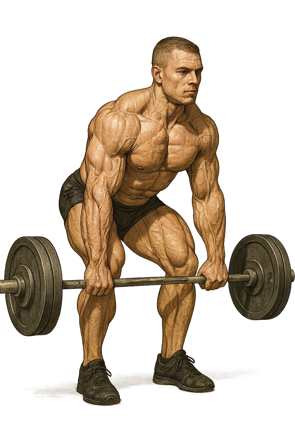 bodybuilder che fa stacco con bilanciere emoji