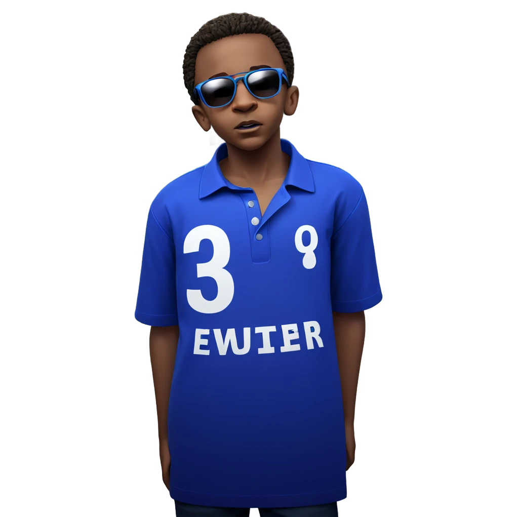 cool guy in blue shirt emoji